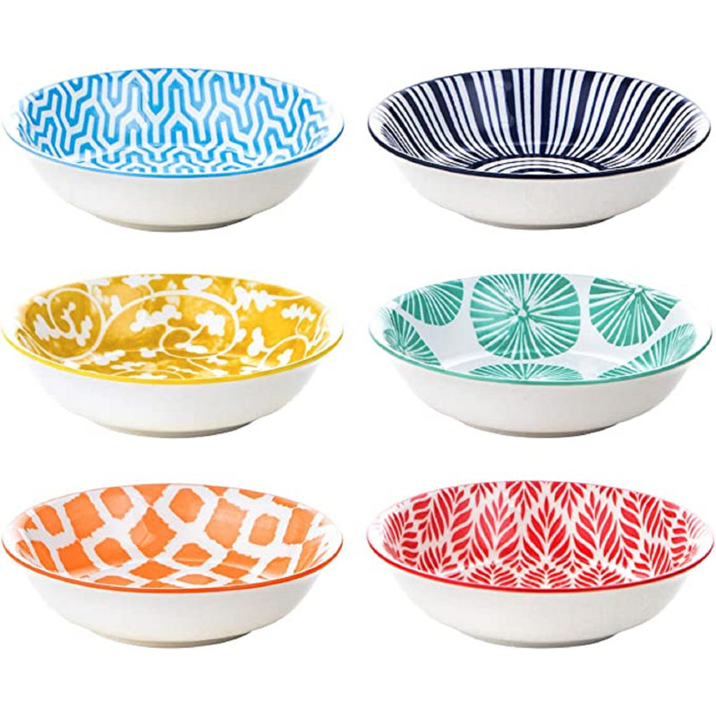Ceramic Dipping Bowls, 2.5oz Mini Bowls Soy Sauce Dish, Dip Bowls, Appetizer Side Dishes For Sushi,sauce, Party, Pinch Bowls Pack Of 6(assorted Colours)