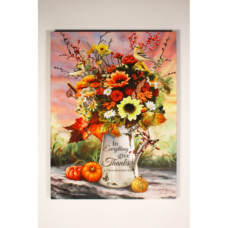 In Everything Give Thanks 18x24 Fully Illuminated ColorChange LED Print