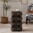 23.62"Height Three-dimensional Embossed Pattern Design Retro Side Table Retro Wooden Nightstand Brown