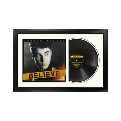 Justin Bieber "Believe" Framed Vinyl Record Wall Art, LP Album Cover Display, Music Memorabilia Decor, Unique Gift for Vinyl Lovers