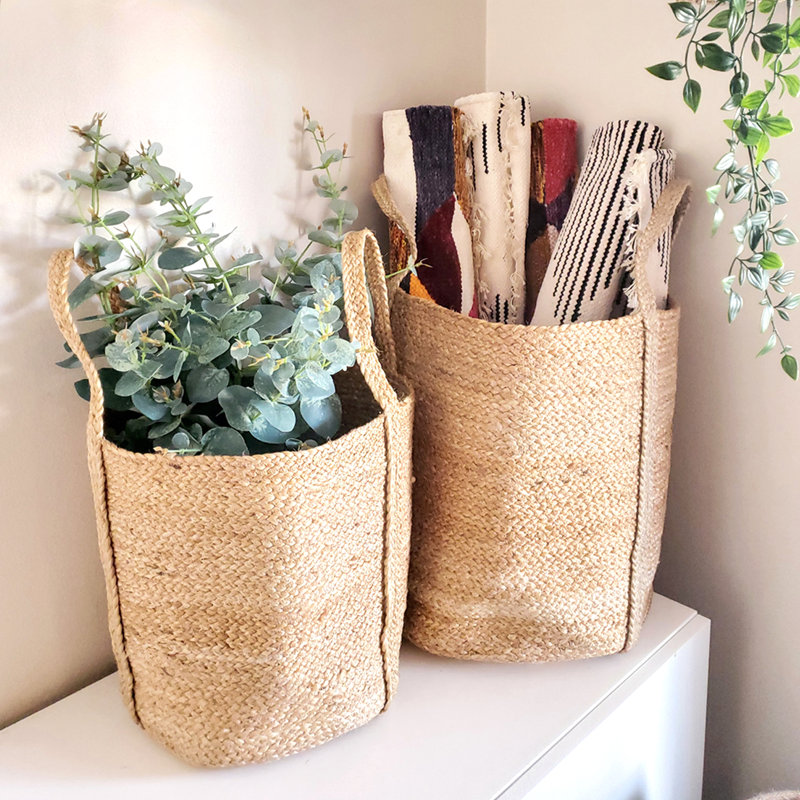 Ensemble de 2 paniers en jute Kata, Brun