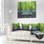 Landscape Open Book to Forest Lumbar Pillow