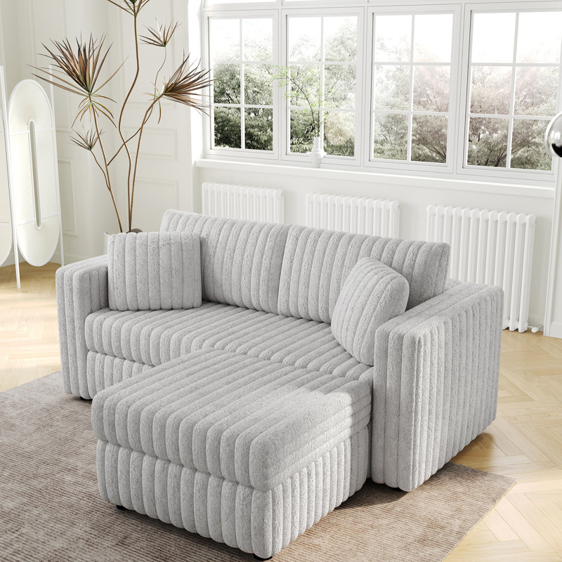 75.6" Soft Modular With Hydraulic Lift In Gray. Highly Comfortable For Living Areas. Flexible Combination, Diverse Functions Lift. Gray Shade. Daily Life. Bedroom & Room Ideal. 3, Metal Frame, Foam