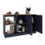 Îlot de cuisine avec grande surface supérieure, armoire à double porte et tablettes ouvertes-161089108