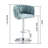 Swivel Bar Stools Set of 2 with Adjustable Height, Woven Back & Footrest, Silver Chrome Finish, Yellow-950560113