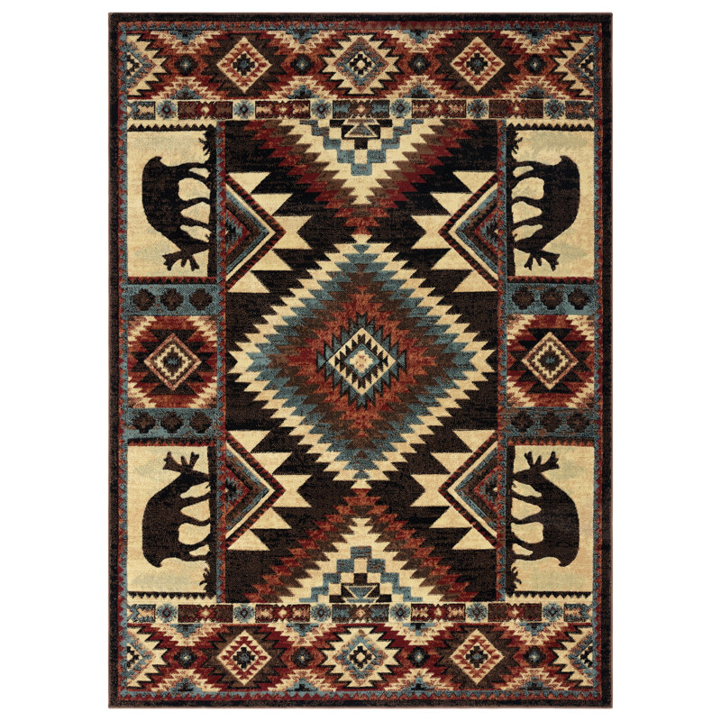 Tapis brun Pari Southwestern, Rectangle 8 pi x 10 pi