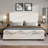 Upholstered Sleigh Platform Bed with Nailhead Trim Headboard-2083689012-2083689009