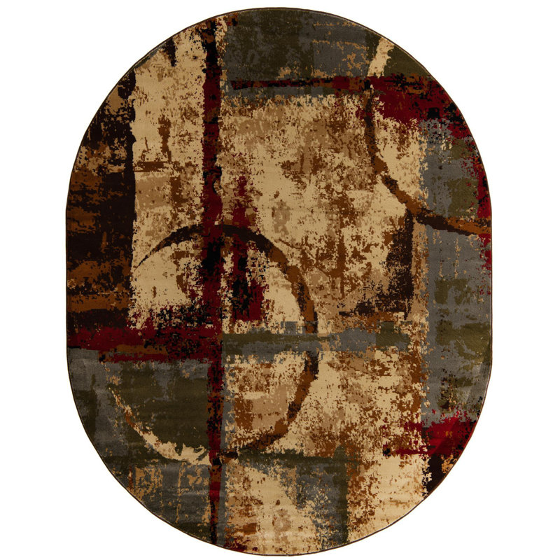 Trejo Abstract Indoor Rug, Oval 7'10" x 10'