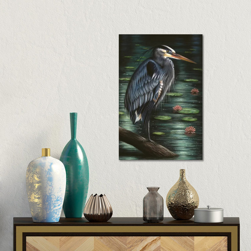 Heron by Richard Macwee - Gallery-Wrapped Canvas Giclée on Canvas, Canvas, 30.48 cm H x 45.72 cm W