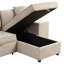 Canapé modulaire réversible en L de 104,5 po à 3 places: canapé-lit escamotable avec méridienne de rangement et 2 tabourets de salon (crème)-834174414