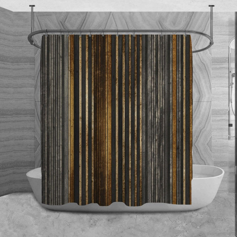 Rideau de douche à rayures Nefen, H 84 po x l 70 po