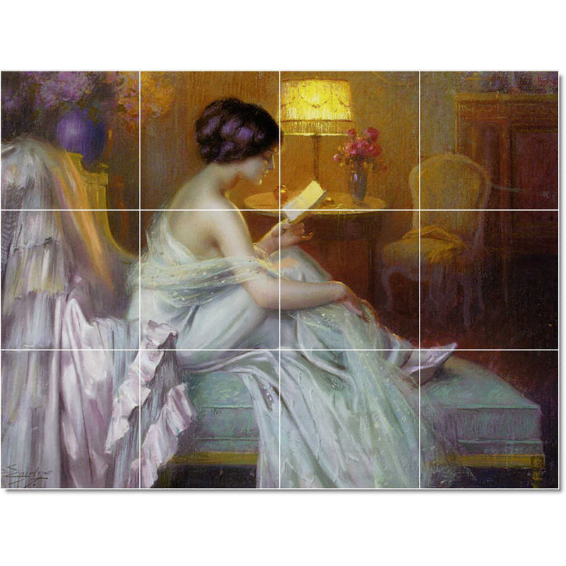 Carreau de peinture murale 48 po x 36 po 12 po x 12 po, Fleur Jean Robie W22964