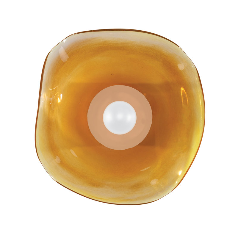 Embark LED Flush Mounted Sconce, White Lacquer, Amber