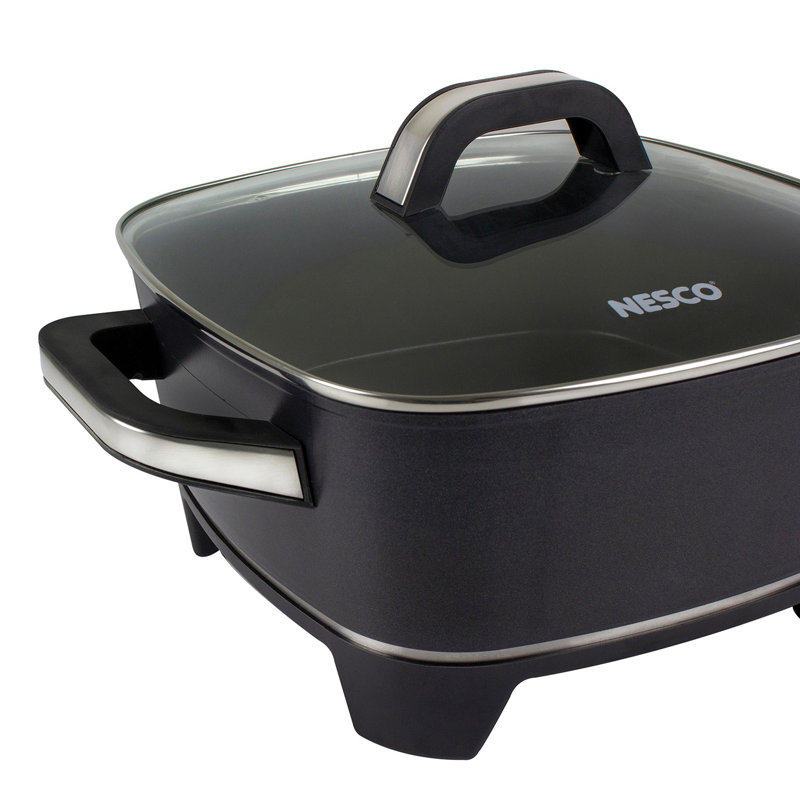 Nesco Black 12-Inch Electric Skillet with Glass Lid