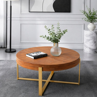 Round Coffee Table with Manufactured Wood Table Top