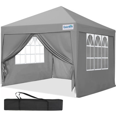 Quictent 10x10 FT Pop-Up Canopy Tent with Adjustable Height, Waterproof & UV Protection for Outdoor Events – Gray