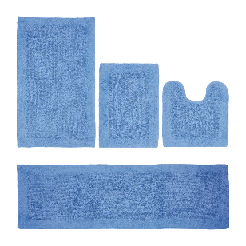 Ensemble de tapis pour salle de bain réversible 4 pièces Edge, 4 pièces (17 po x 24 po | 20 po x 20 po | 24 po x