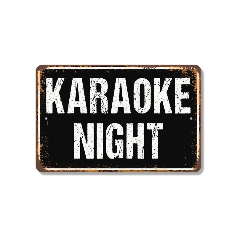 Plaque de rue Karaoke Night, H 10 po x l 14 po x P 0,1 po