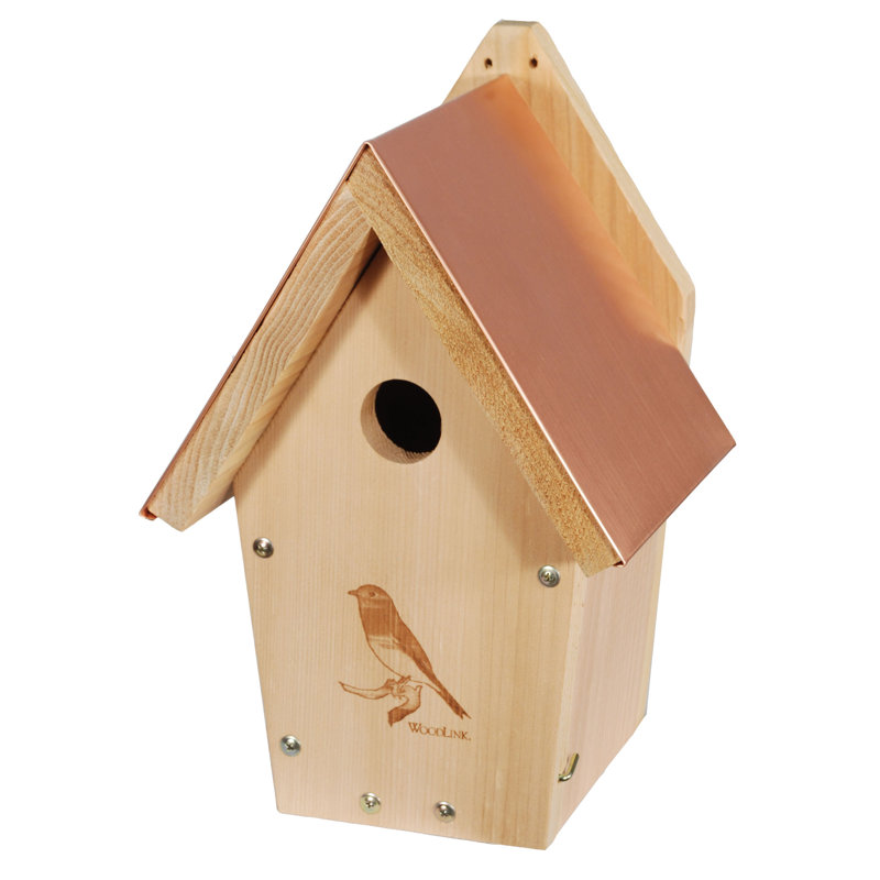 13" Cedar and Copper Bluebird Nesting Box