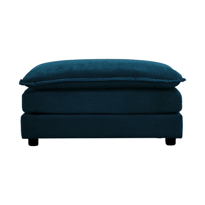 Breathable Chenille Footrest, Fits 2, 3, 4 Seater Sofas, Blue Colour With Padding, Different Sofas