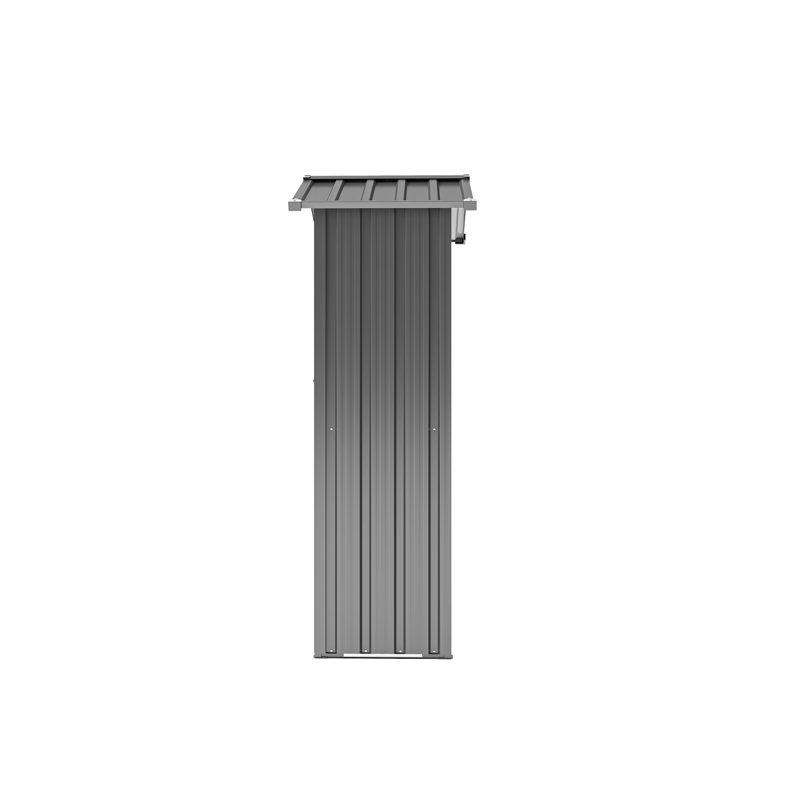 Rangement extérieur en fer galvanisé, conception imperméable, système de verrouillage robuste, installation rapide, adapté aux jardins et aux chantiers de construction, profondeur de 16,92 po, noir, casier en fer de haute qualité de style classique,