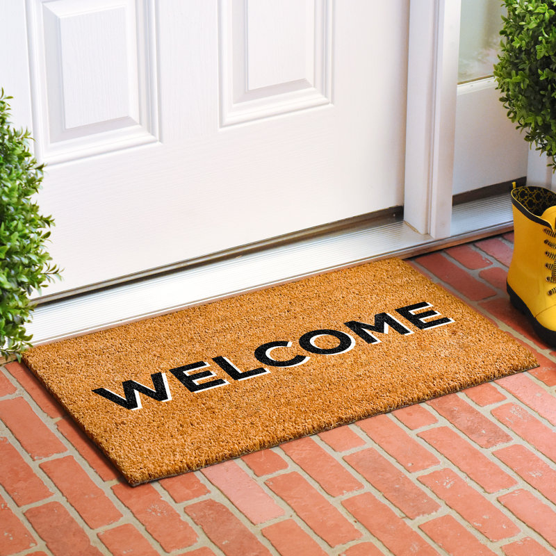 Tapis d'entrée extérieur antidérapant Retro Block Welcome, L 30 po x L 48 po