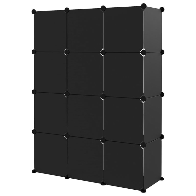 12 Pair Shoe Storage Box, Black
