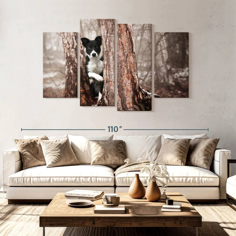 Brampt Playful Border Collie, 54" H x 84" W