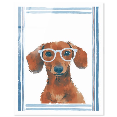 «Summer Doggo II», reproduction murale amusante à imprimé acrylique par Art Remedy, prête à être suspendue, 24 x 30