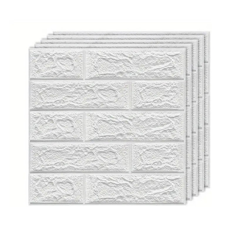 40 pièces de carrelage mural rétro européen effet pierre effet papier peint autocollant, Blanc