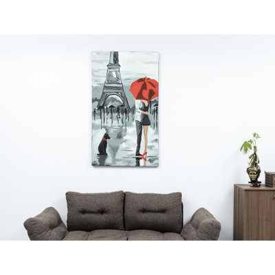 Toile grise 47 po x 19 po - peinte à la main pour la chaleur et le confort d'automne