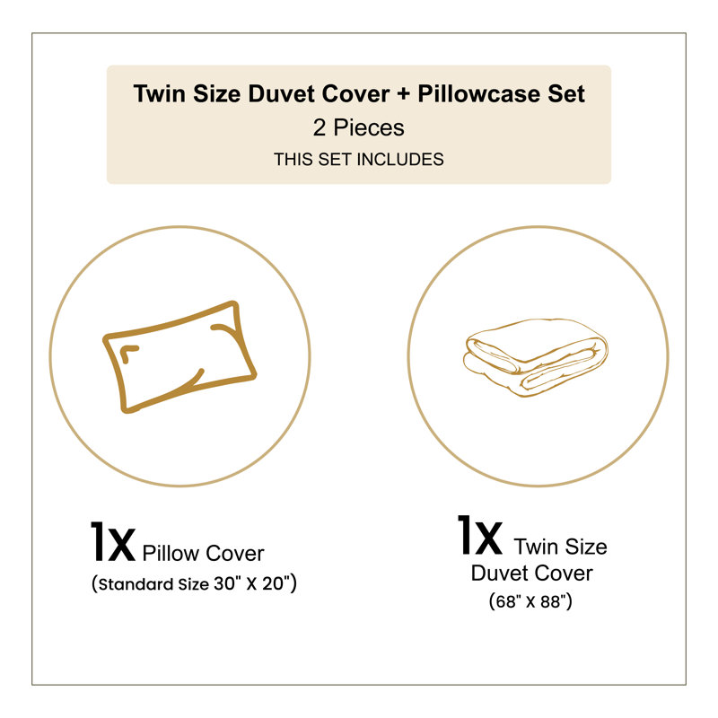 Twin Blue and Tan Deer Pattern Duvet Cover Set