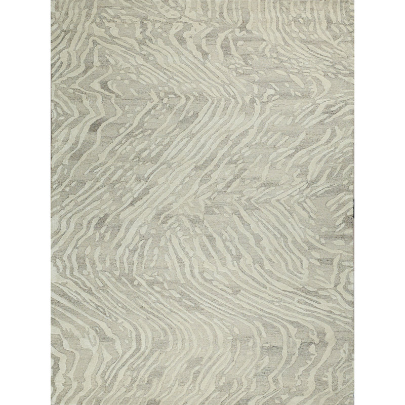 Entro Handmade New Zealand Wool Beige/Ivory Area Rug, Rectangle 15' x 20'
