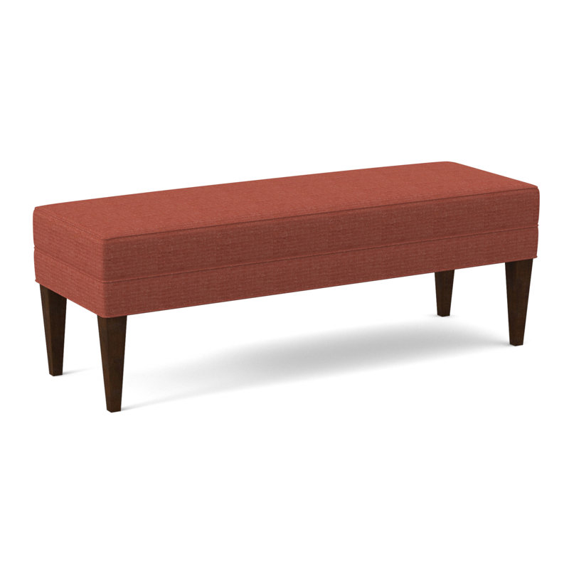 Livery Upholstered Bench, American Walnut, Margaret Lagoon