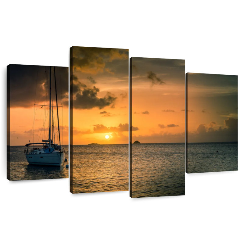 Mehar Caribbean Island Sailboat, 42" H x 68" W