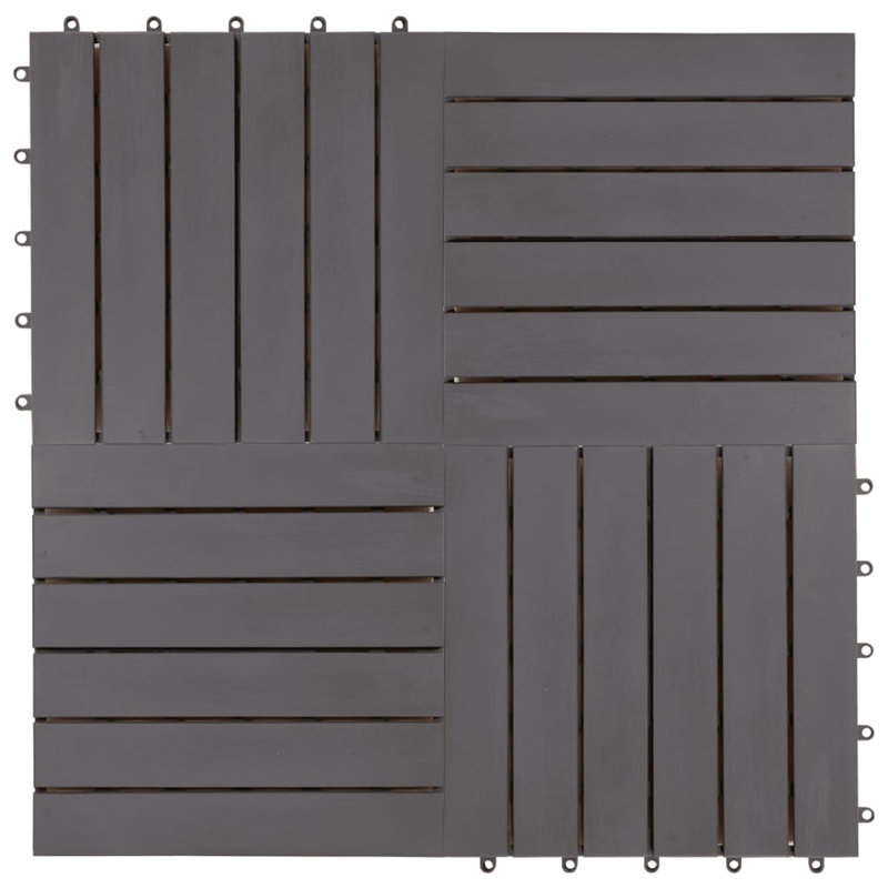 Carreaux de terrasse en bois d'acacia massif gris délavé 11,8 po x 11,8 po VidaXL