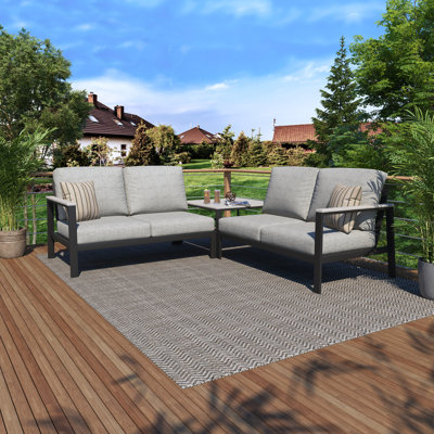 Townsend 3 Piece Sectional Seating Group With Sunbrella Cushions by Birch Lane
