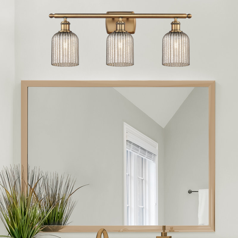 Abat-jour de meuble-lavabo 3 lumières 25 po Brion Addeline, Laiton brossé, Seedy