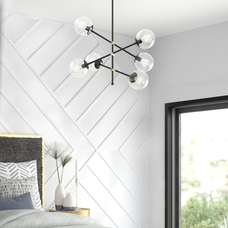 Fain 6 - Light Black Sphere Pendant, Clear