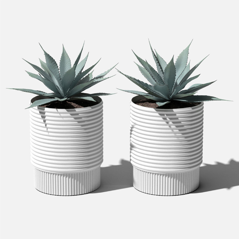 Pot à fleurs moyen Veradek Mod Series, 2, Blanc, H 16,75 po x l 13,75 po x P 13,75 po
