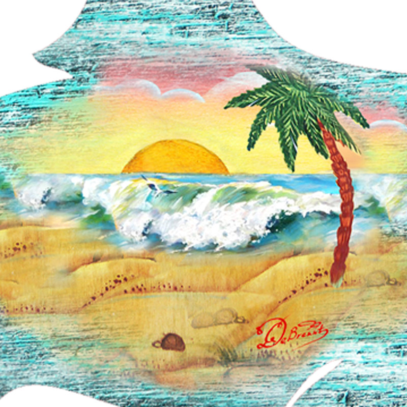 Décoration murale porte-cintres en bois figurine suspendu paysages