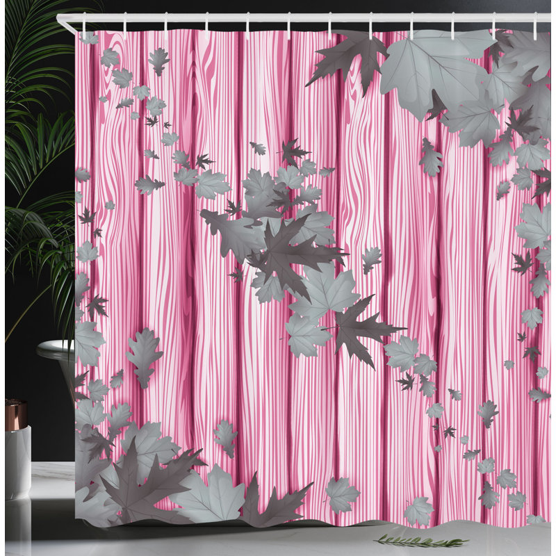 Ensemble de rideau de douche et crochets Autumn, H 69 po x l 70 po, Gris rose