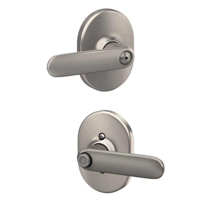 Davlin Lever With Remsen Trim Bed And Bath Lock, Satin Nickel