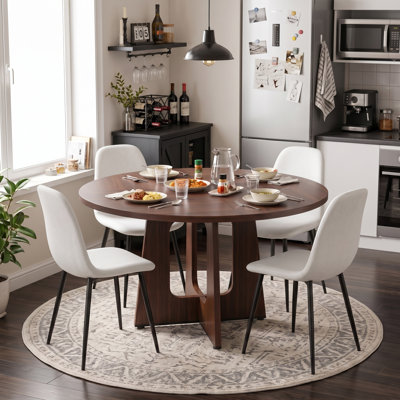 Mekail Modern Upholstered Dining Chairs with Metal Legs (Set of 4)