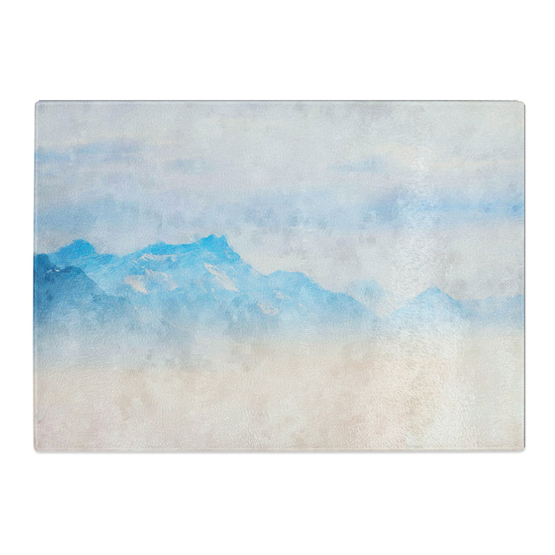 Tempered Glass Fog over the Lake Chopping Board, 28.5 cm x 39 cm