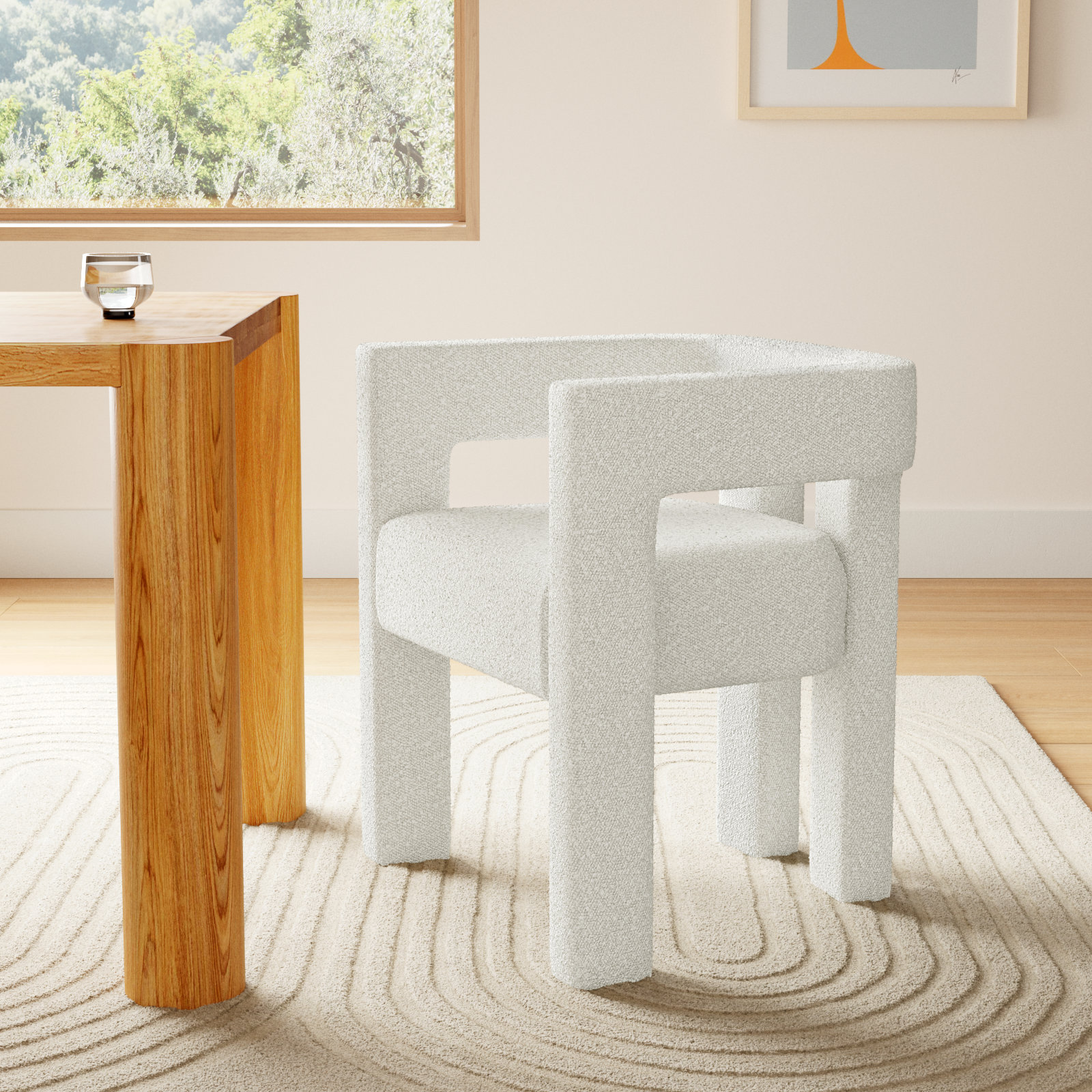 Cedernier Dining Armchair, Cream