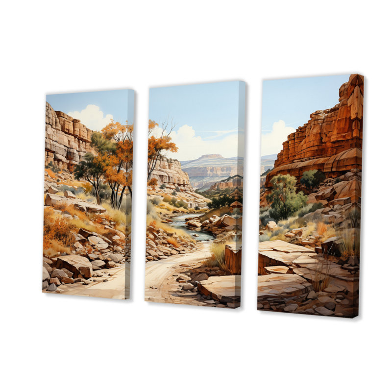 " Anyon Endless Journey " 3 - Pieces, 28" H x 36" W x 1" D