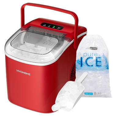 COWSAR 26 lb. Daily Production Clear Ice Portable Ice Maker Finish: Red ZCO5812H-RED