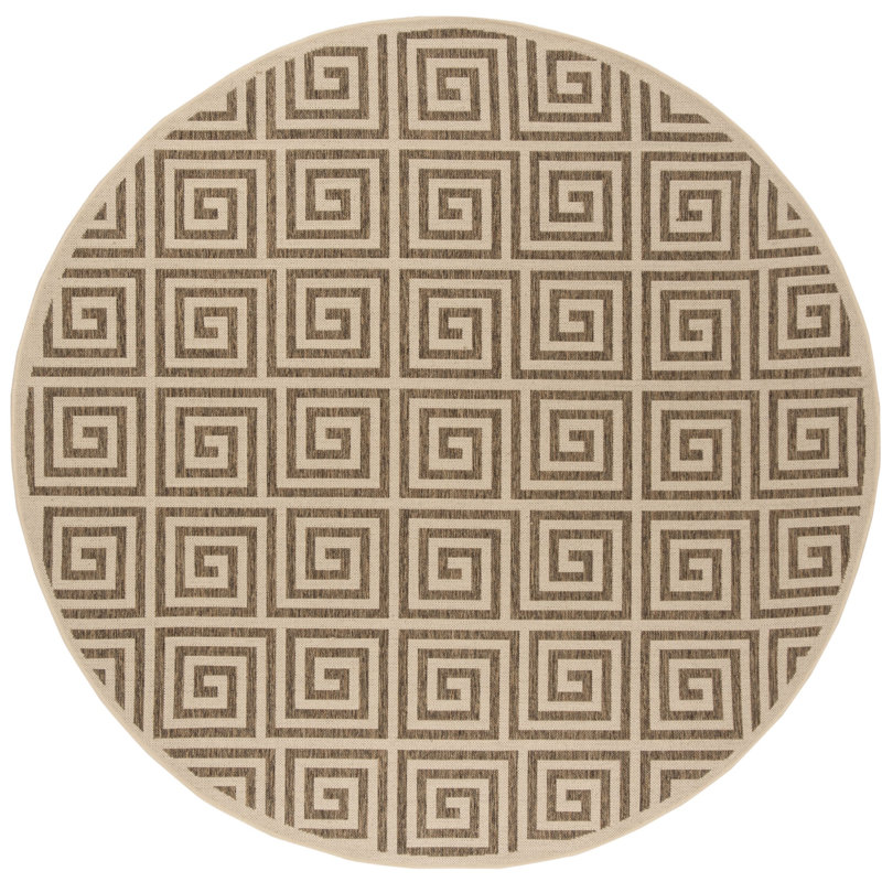 Gowanus Performance Geometric Indoor/Outdoor Area Rug, Round 6'7"