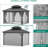 life Outdoor Patio Gazebo - Aluminum Alloy + Iron Plate, Aluminum Double Roof Eaves, 10x12 ft, Galvanized Sheet, Grey